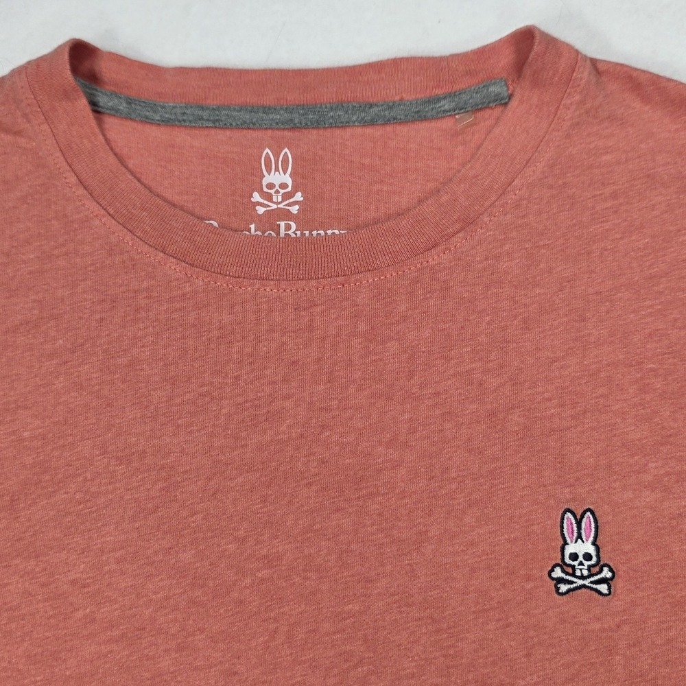 Psycho Bunny Mens Size 5 Medium Coral Pima Cotton Crew Neck T-Shirt Short Sleeve